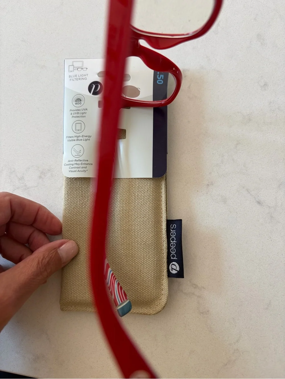 Blue Light Blocking Glasses - Red Frame Readers/magnifiers power +1.50